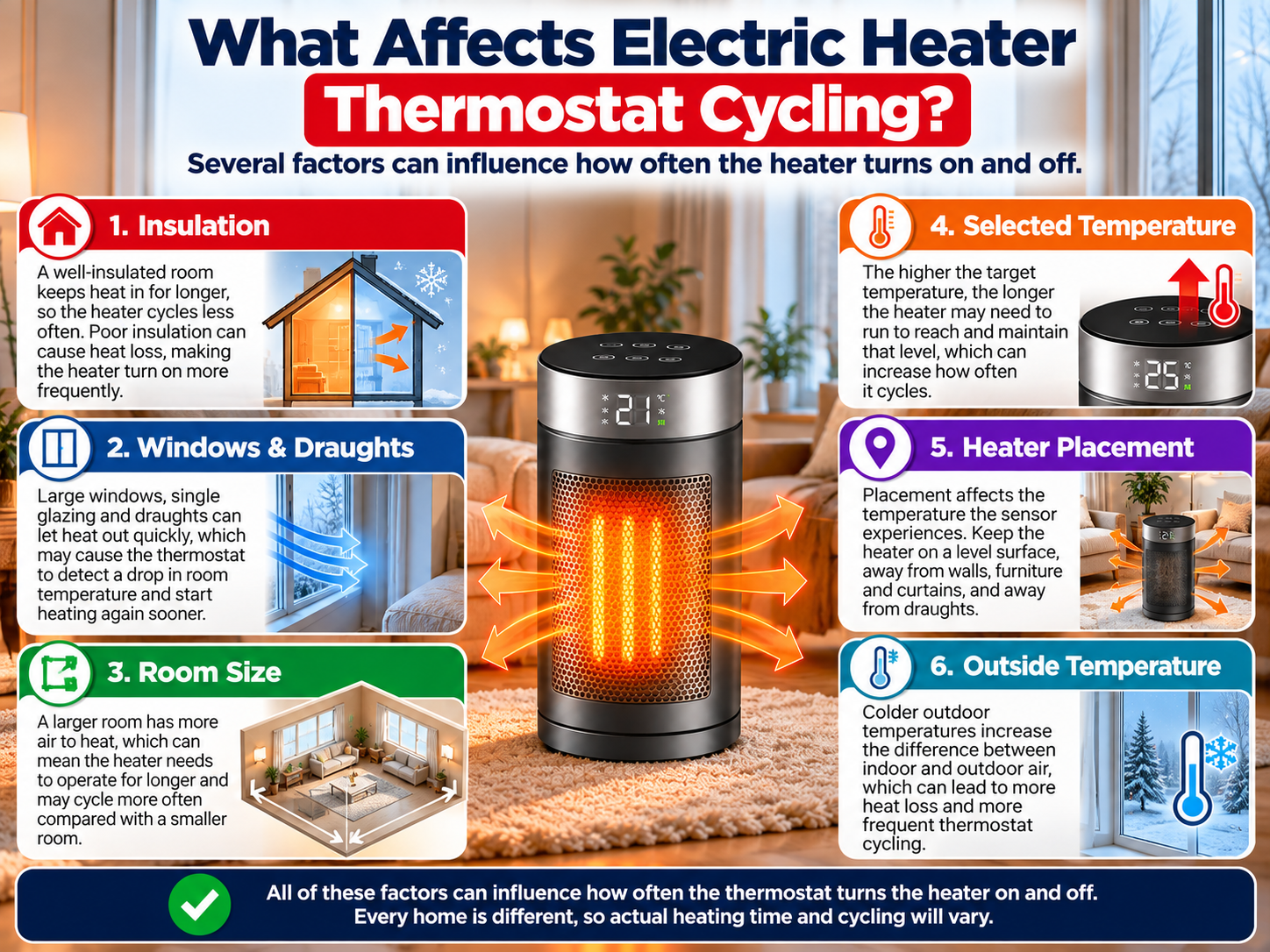 factors affecting electric heater thermostat cycling