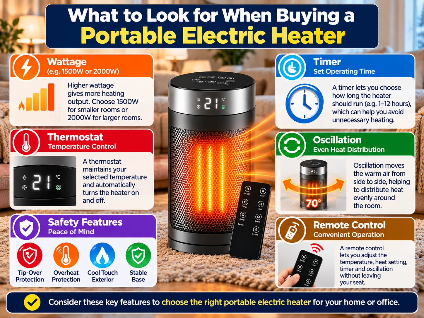 what to look for when buying a portable electric heater